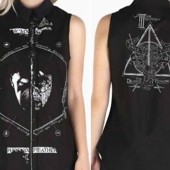 Blackmilk Tops - Blackmilk Clothing Harry Potter Button Down Top Sz Med